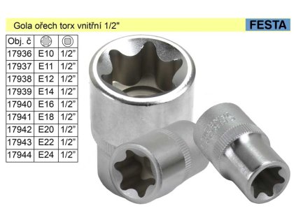 Gola ořech torx _ vnitřní E20 / 1/2"