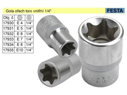 Gola ořech torx _ vnitřní E4 / 1/4"