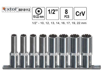 Gola ořechy Multilock 1/2" sada 8 kusů 10-22mm