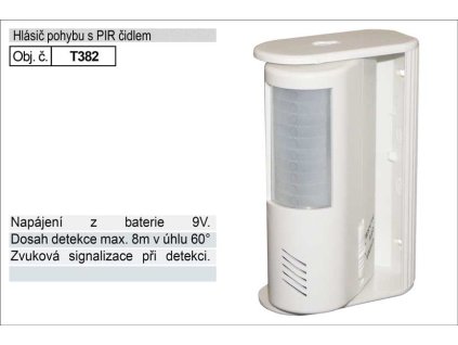 Hlásič pohybu GONG, nástěnný, napájení na baterie 9V