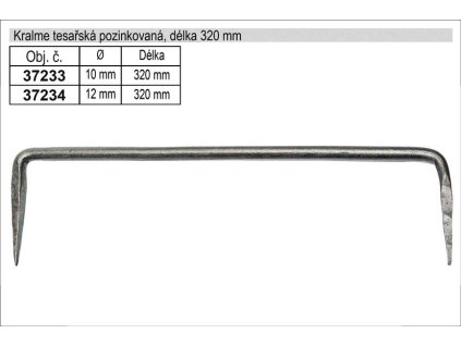 Kramle tesařská pozinkovaná průměr 12mm, délka 320mm
