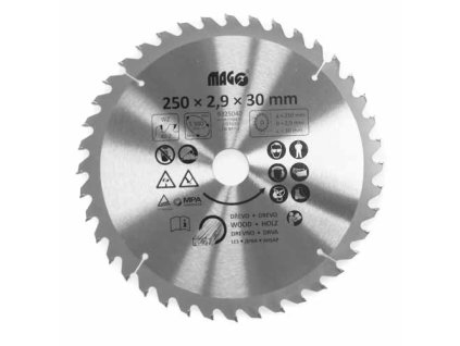 Pilový kotouč s SK plátky 250x30mm 40 zubů Magg