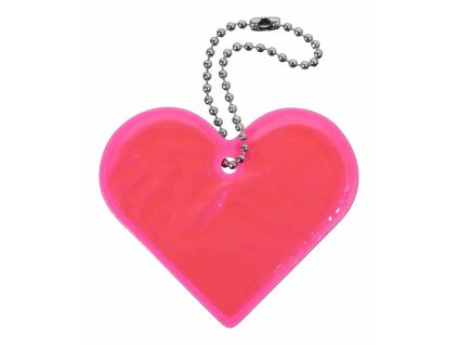Přívěšek reflexní SRDCE - růžový