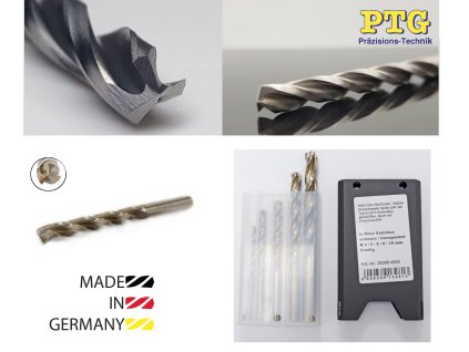 PTG PROFILINE Vrtáky do kovu HSS-Co5 cobaltový, 3 břité , 4-10mm, sada 5ks