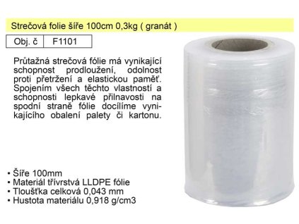 Strečová folie šíře 10cm 0,3kg ( granát )
