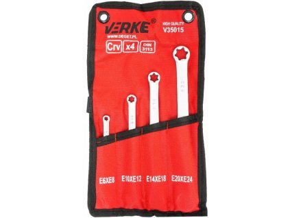 VERKE Klíče očkové torx sada 4 kusy E6-E24mm V35015