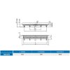 Žlab podlahový lineární ke stěně 750 mm, D 40 mm, boční, square mat, ENPRO