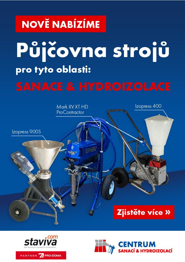 Nově půjčujeme stroje pro sanace a hydroizolace