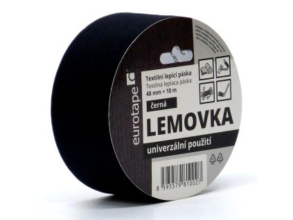 Eurotape - Lemovka textilní lepicí páska 48mm x 10m - černá