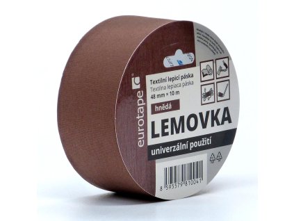 Eurotape - Lemovka textilní lepicí páska 48mm x 10m - hnědá