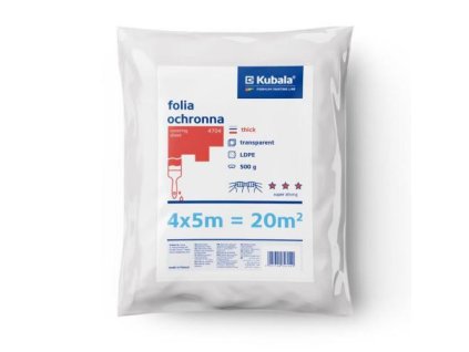 Fólie zakrývací LDPE, průsvitná, 25 µm, 4 x 5 m, KUBALA