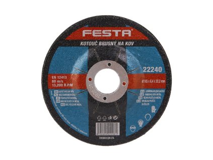 Kotouč brusný FESTA na kov 115x6.4x22.2mm