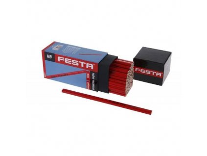 Tužka tesařská HB, 250 mm, červený lak, v krabičce, FESTA