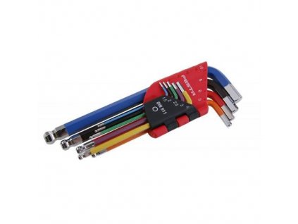 Klíče imbus SET s kuličkou 1,5 - 10 mm, 9 ks, CrV, barevné, FESTA