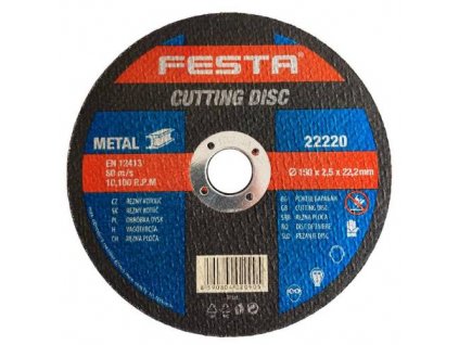 Kotouč na kov řezný Ø 150 x 2,5 x 22,2 mm, FESTA