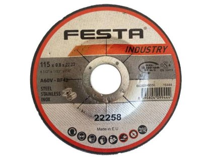 Kotouč řezný kov Ø 115 x 0,8 x 22,2 mm, FESTA INDUSTRY