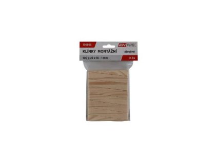 Klínky montážní dřevěné, 55 x 20 x 6 - 0 mm, 20 ks, ENPRO