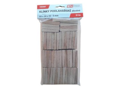 Klínky obkladačské dřevěné, 55 x 20 x 10 - 5 mm, 51 ks, ENPRO