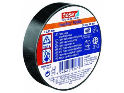 Páska elektroizolační PVC 53988, IEC, 20 m x 19 mm, černá, TESA