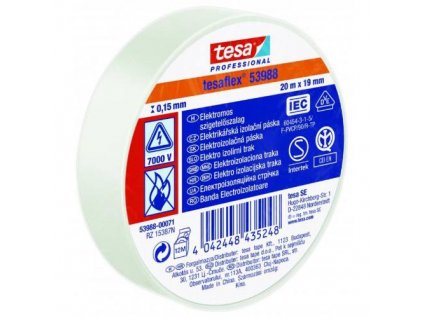 Páska elektroizolační PVC 53947, IEC, 20 m x 19 mm, bílá, TESA