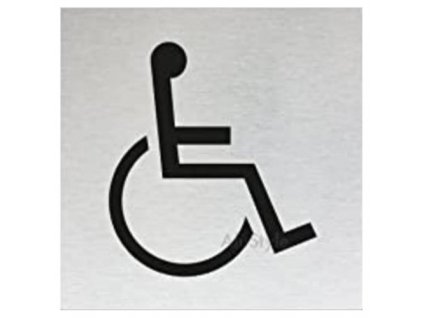 Znak rozlišovací "WC-invalidé", 60 x 60 mm, samolepící, nerez