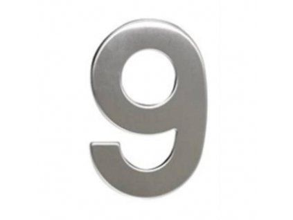 Číslo "9", 50 mm, samolepící, nerez