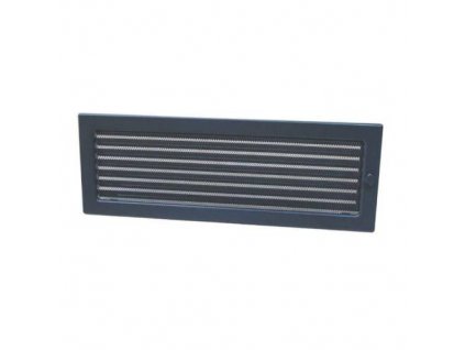 Mřížka krbová uzavíratelná s rámečkem a síťovinou LKM, 170 x 490 mm, grafitový lak 0723