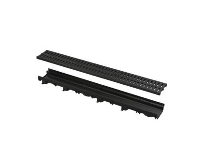 Venkovní žlab Low, 1010 x 137 x 60 mm, plastový rám i rošt