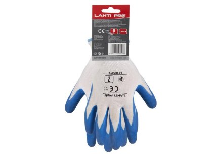 L210509P Rukavice LATEX modro bile vel 9 LAHTI PRO 0a