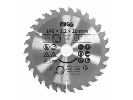 Pilový kotouč 140x2,2x20mm/30 zubů - střídavě šikmé