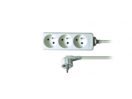 SOLIGHT - prodlužovací přívod 3x1,0mm2 bílý 3x zásuvka - 1,5m