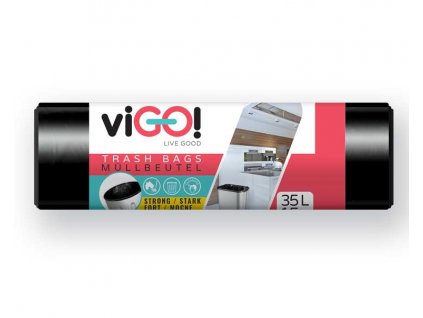 viGO! Pytle odpadkové LDPE silné 35l/15 ks 50x60cm - černé