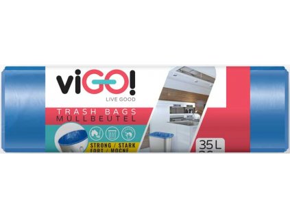 viGO! Pytle do odpadkových košů HDPE 35l/36 ks 48x57cm - modré