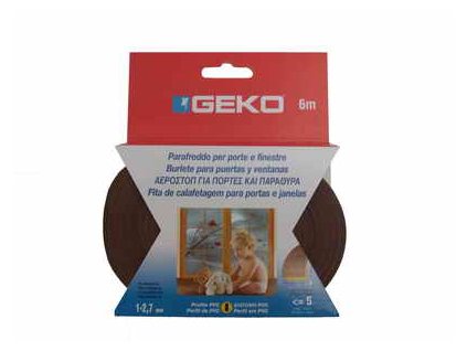 GEKO - Těsnění do oken samolepící PVC 9x3mm/ 6m - hnědé