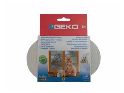 GEKO - Těsnění do oken samolepící EPDM guma E-profil 9x4mm/ 6m - bílé