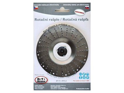 ROTO - Rotační rašple 125x22,2mm - 2,5mm - čepel hrubá