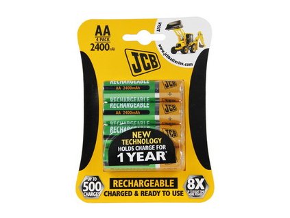 JCB - RTU NiMH AA/R06 2400mAh, přednabitá baterie - blistr 4 ks