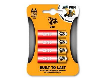JCB - ZINC zinko-chloridová baterie AA/R06 - blistr 4 ks