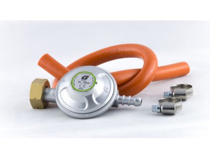 Regulátor 30mbar a hadice 8mm/50cm se sponami