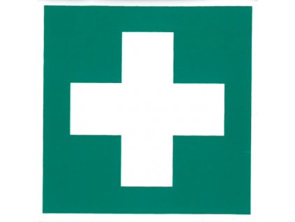 Kříž - lékárnička 80x80mm - samolepka