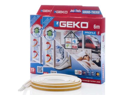 GEKO - Těsnění do oken samolepící molitan F-profil 2x 3m - bílé