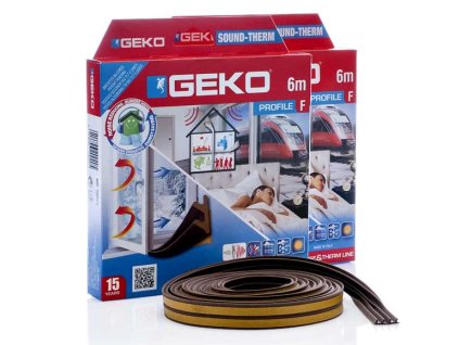GEKO - Těsnění do oken samolepící molitan F-profil 2x 3m - hnědé