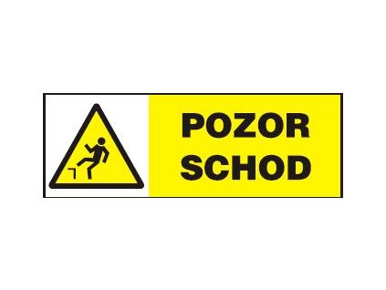 Pozor schod - samolepka 210x74mm