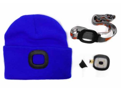 Čepice s LED světlem - modrá