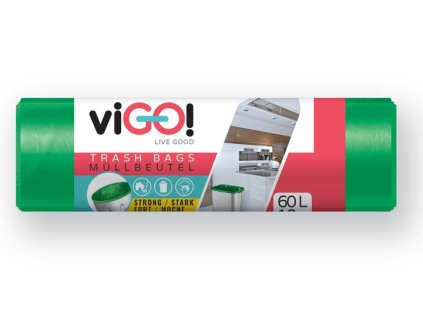 viGO! Odpadkový pytel LDPE 60l/10 ks - zelený