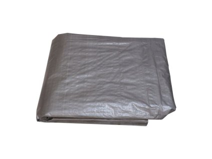 Plachta krycí s kovovými oky 4x5m 100g/m2 - stříbrná