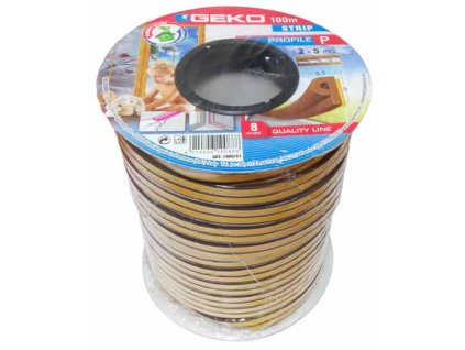 GEKO - Těsnění do oken samolepící EPDM guma D-profil 100m (2x50m) v cívce - hnědé