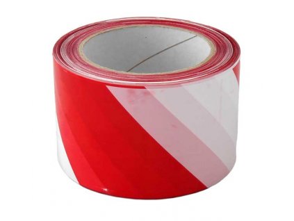 Výstražná páska 70mm/200m - červeno/bílá v krabičce