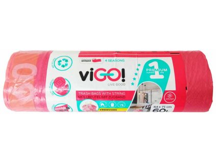 viGO! Premium odpadkový pytel LD se zatahováním 60l/10ks - parfemovaný