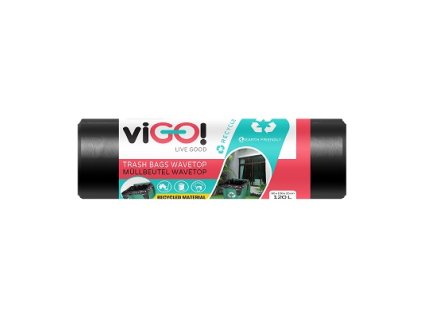 viGO! ECO Pytle odpadkové s uchy LD 120l/10 ks 80x100+20cm - černé
